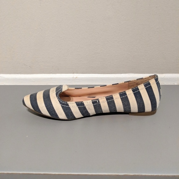 BCBGeneration Blue/Off-White Stripe Flats - Picture 5 of 6